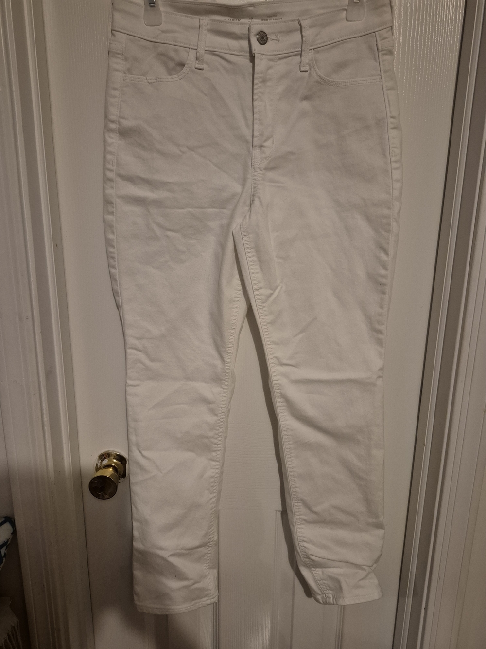 Women's High-Rise Straight White Jeans